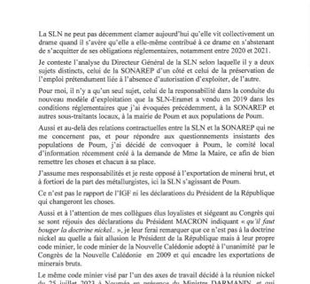 Communiqué du président de la province Nord p2