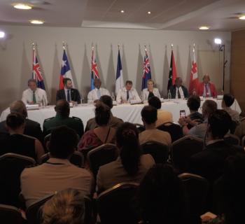 Conf de presse Lecornu (SPDMM = South Pacific Defence Ministers' Meeting)